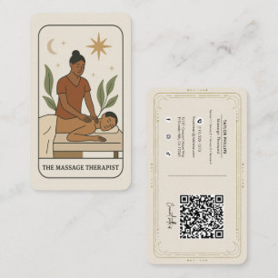 Tarjeta De Visita Terapeuta de Masaje Tarot Código QR de Redes Socia