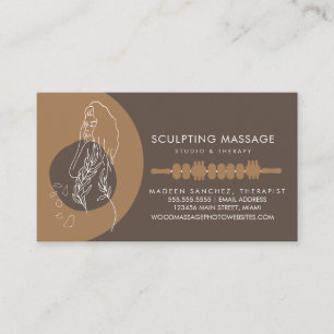 Tarjeta De Visita Terapeuta de Masaje Terapia de Madera Escultura Co