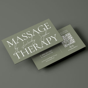 Tarjeta De Visita Terapeuta de Spa de Masaje Físico Mínimo Sage