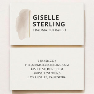 Tarjeta De Visita Terapeuta de Trauma Neutro Beige