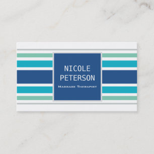 Tarjeta De Visita Terapeuta del masaje - rayas frescas modernas
