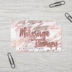 Tarjeta De Visita Terapeuta elegante del masaje del mármol del oro