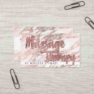 Tarjeta De Visita Terapeuta elegante del masaje del mármol del oro