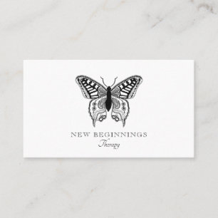 Tarjeta De Visita Terapeuta Elegante Mariposa
