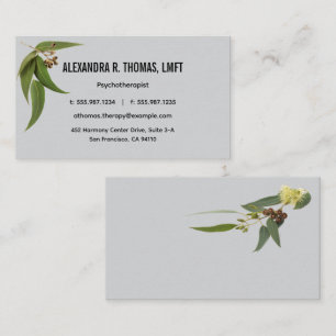 Tarjeta De Visita Terapeuta Familiar Psicoterapeuta de Eucalipto