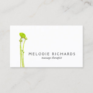 Tarjeta De Visita Terapeuta floral de la acuarela elegante y simple