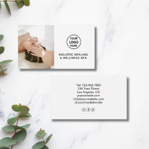 Tarjeta De Visita Terapeuta Holístico Profesional Blanco