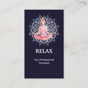 Tarjeta De Visita Terapeuta Maestro Reiki de Relajación Moderna Tera