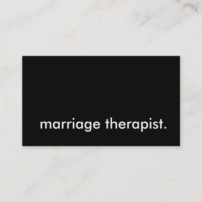 Tarjeta De Visita terapeuta matrimonial. (Anverso)