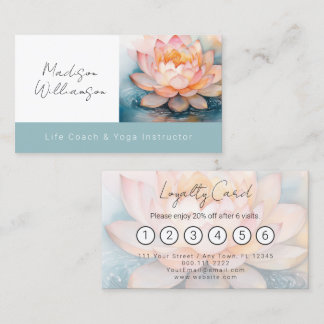 Tarjeta De Visita Terapeuta moderno Spa Yoga Zen Flor de Loto Lealta