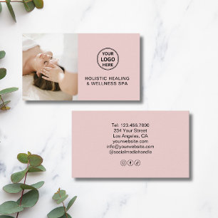 Tarjeta De Visita Terapeuta Profesional de Salud Holística Rosa