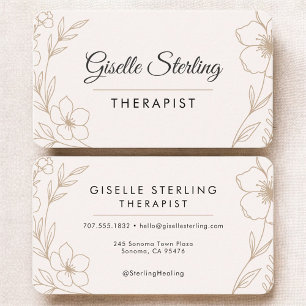 Tarjeta De Visita Terapeuta Psicólogo Floral