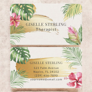 Tarjeta De Visita Terapeuta Psicólogo Tropical