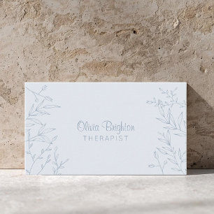 Tarjeta De Visita Terapeuta Simple Botánico Moderno