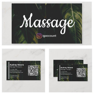Tarjeta De Visita Terapeutas de Masaje Elegante Profesionales del Bi