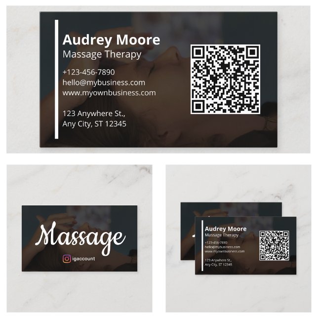 Tarjeta De Visita Terapeutas de Masaje Modernos (Modern Massage Therapists Business Card
)