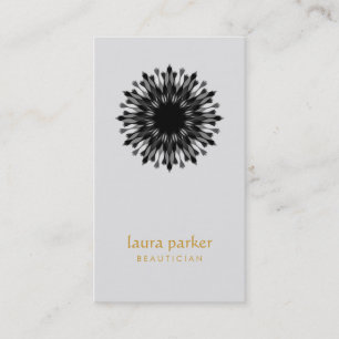 Tarjeta De Visita Terapia con logotipo de flores de Lotus negro Yoga