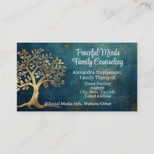 Tarjeta De Visita Terapia de Asesoramiento Árbol de Oro Psicoterapia