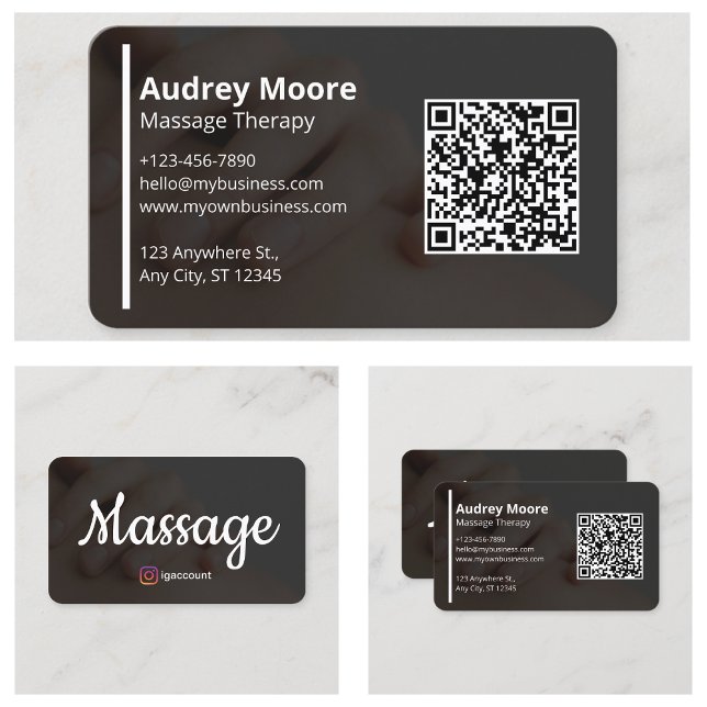 Tarjeta De Visita Terapia de Masaje (Massage Therapy Business Card
)