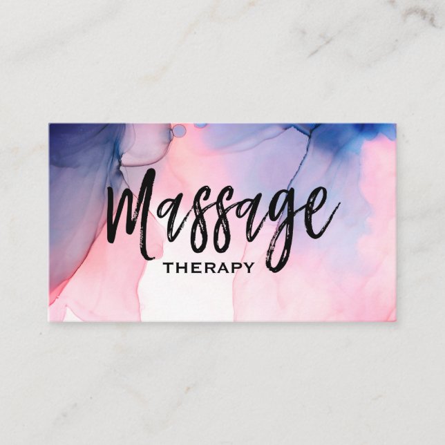 Tarjeta De Visita ** Terapia de Masaje - Acuarela Terapia de Masaje (Anverso)