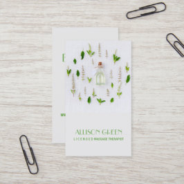 Tarjeta De Visita Terapia de Masaje Aromaterapia Aceite Esencial Nat