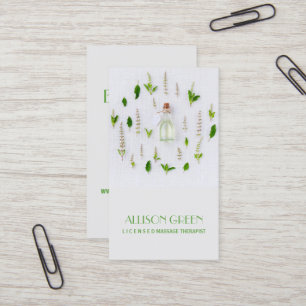 Tarjeta De Visita Terapia de Masaje Aromaterapia Aceite Esencial Nat