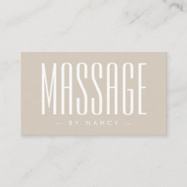 Tarjeta De Visita Terapia de Masaje Beige