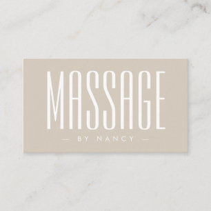 Tarjeta De Visita Terapia de Masaje Beige