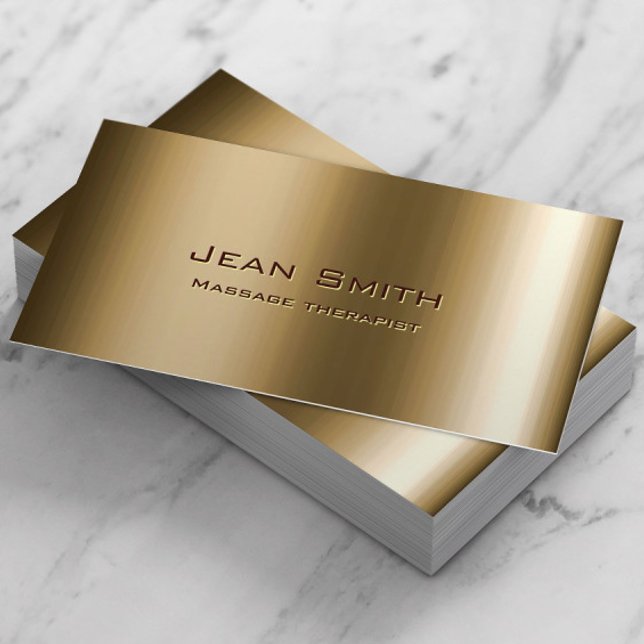 Tarjeta De Visita Terapia de Masaje Bronce Metalizado (Subido por el creador)