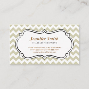 Tarjeta De Visita Terapia de Masaje - Chevron Simple Jasmine