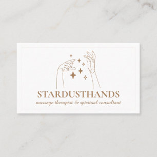 Tarjeta De Visita Terapia de Masaje Corporal con Manos de Estrellas 