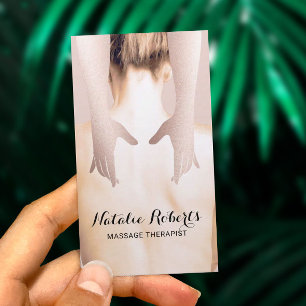 Tarjeta De Visita Terapia de Masaje Cuidado Corporal Salud Spa Quiro