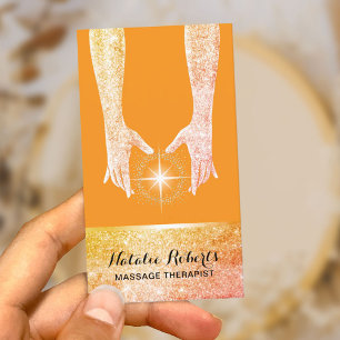 Tarjeta De Visita Terapia de Masaje Curación Manos de Energía Spa