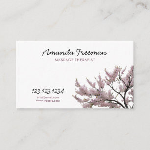 Tarjeta De Visita Terapia de Masaje de Árbol Floral