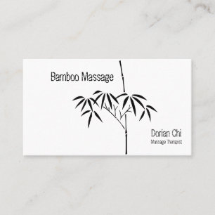 Tarjeta De Visita Terapia de Masaje de Bambú en el Jardín Japonés