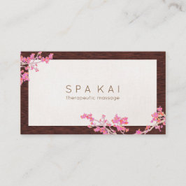 Tarjeta De Visita Terapia De Masaje De Flores Rosadas Modernas