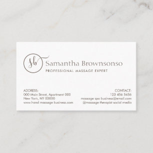 Tarjeta De Visita Terapia de Masaje de Foto Personalizada Minimalist