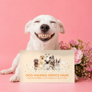 Tarjeta De Visita Terapia de Masaje de Naranja Acuarela Perro