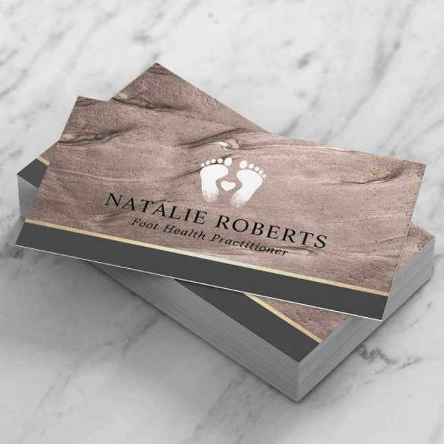 Tarjeta De Visita Terapia de Masaje de Pie Podiatrista Moderno del B (Subido por el creador)