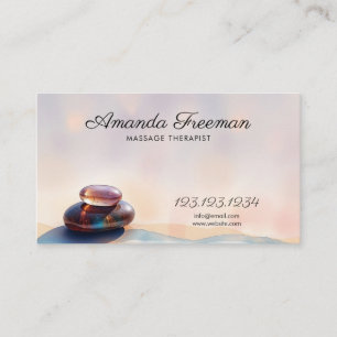 Tarjeta De Visita Terapia de Masaje de Piedras Energéticas Zen Balan