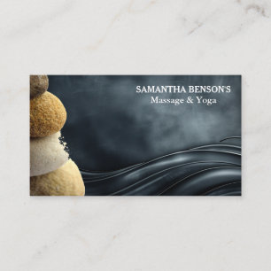 Tarjeta De Visita Terapia de Masaje de Piedras Zen