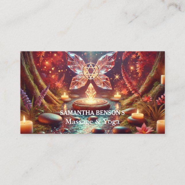 Tarjeta De Visita Terapia de Masaje de Piedras Zen (Anverso)