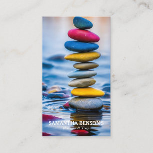 Tarjeta De Visita Terapia de Masaje de Piedras Zen