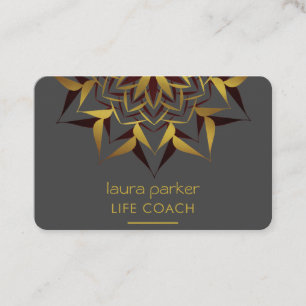 Tarjeta De Visita Terapia de Masaje de Yoga Tribal de Arte Mandala B