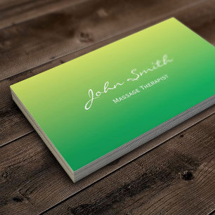Tarjeta De Visita Terapia de Masaje Elegante Primavera Verde