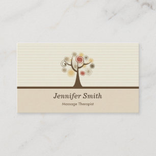 Tarjeta De Visita Terapia de Masaje - Elegante Tema Natural