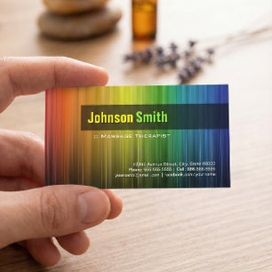 Tarjeta De Visita Terapia de masaje - Elegantes colores arcoiris