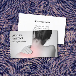 Tarjeta De Visita Terapia de Masaje Fotográfico Moderno Elegante