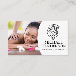 Tarjeta De Visita Terapia de Masaje   Logo de la Salón de Belleza