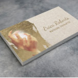 Tarjeta De Visita Terapia de Masaje Manos Curadoras Reiki SPA<br><div class="desc">Terapia Masajista Manos Curadoras Reiki Cepillo de Oro Stroke Elegantes Tarjetas de Negocios De Lino.</div>